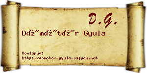 Dömötör Gyula névjegykártya