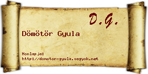 Dömötör Gyula névjegykártya