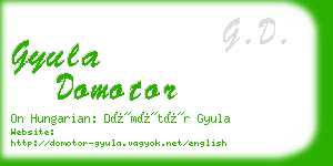 gyula domotor business card